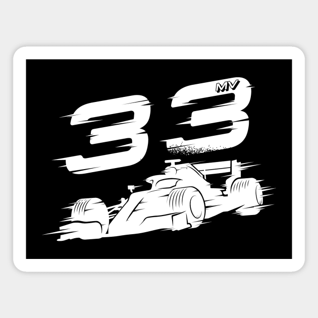 We Race On! 33 [White] Magnet by DCLawrenceUK